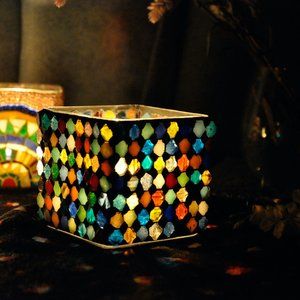 Mosaic Candle Tea Light Holder- Splendid Gemstone